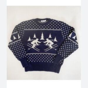 Vintage 1960 Winter Fair Isle Ski Knit Sweater JcPenney Sz Medium